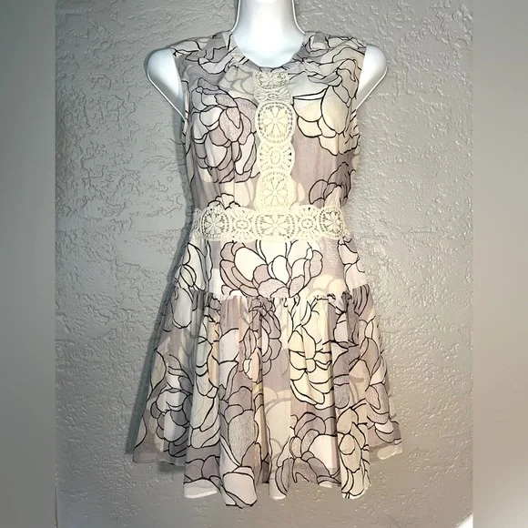 knee length dresses for ladies Strapless 3D Floral Dress  BCBGMAXAZRIA
